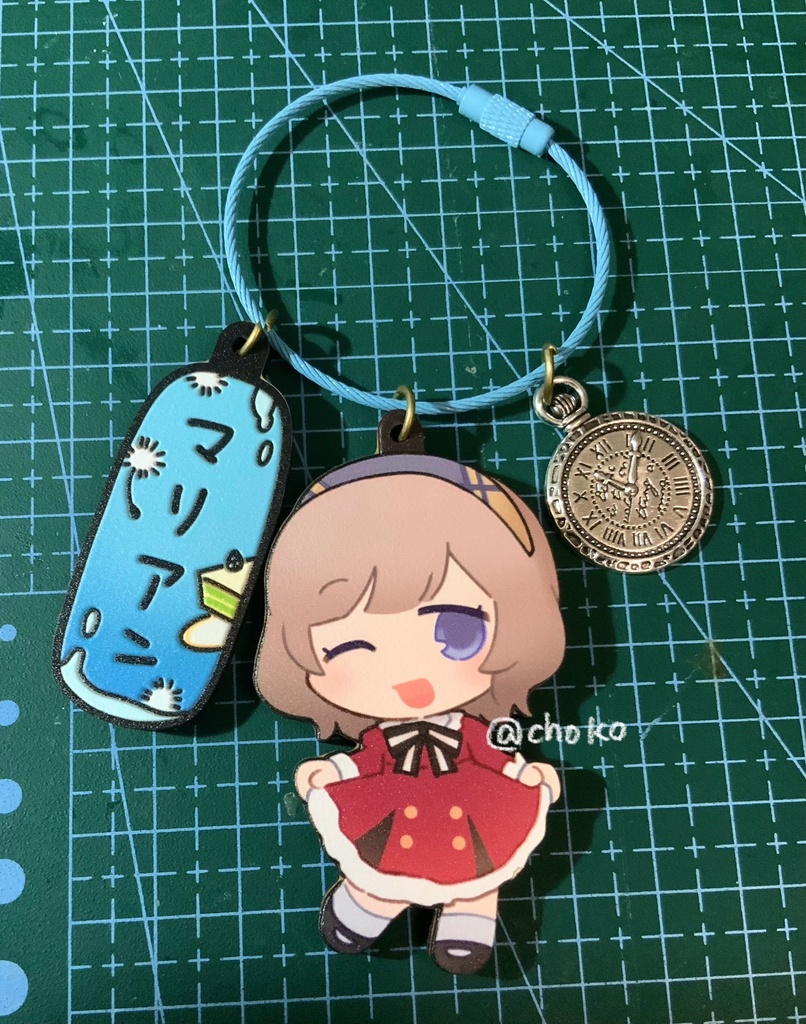 水仙十字の四人·木製キーホルダー