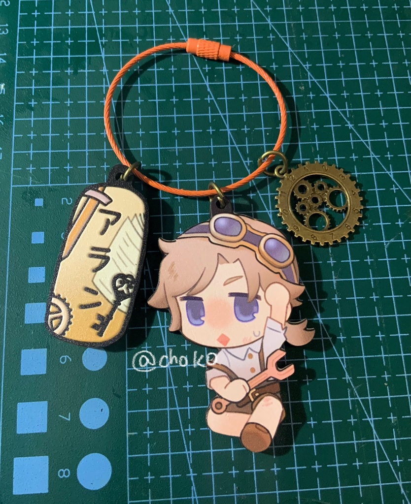 水仙十字の四人·木製キーホルダー