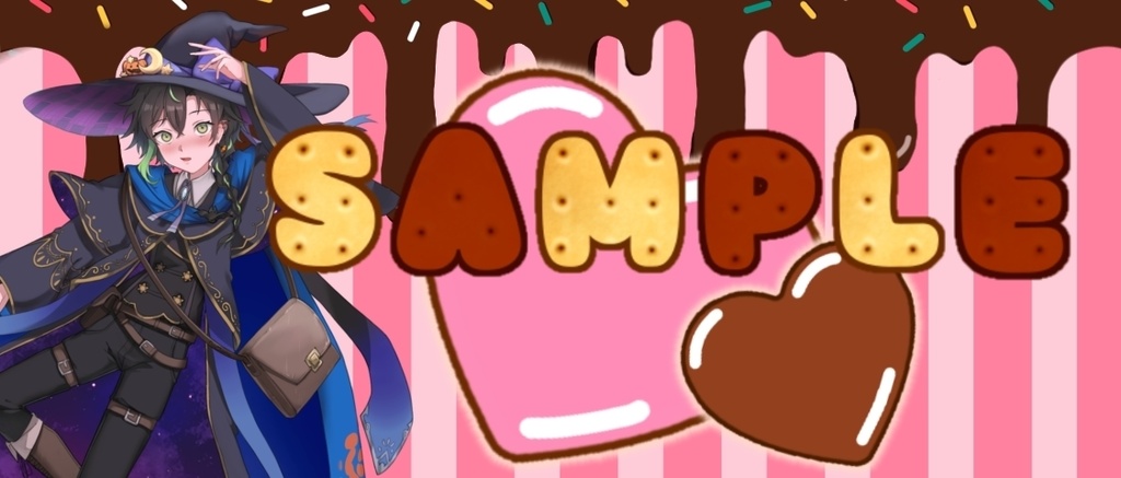 2月まで値下げ中!【バレンタイン向け素材】クッキー文字セット+チョコハート+ヘッダー背景