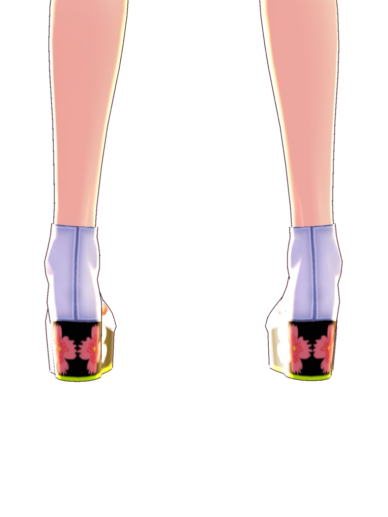 花柄下駄(厚底ソール)