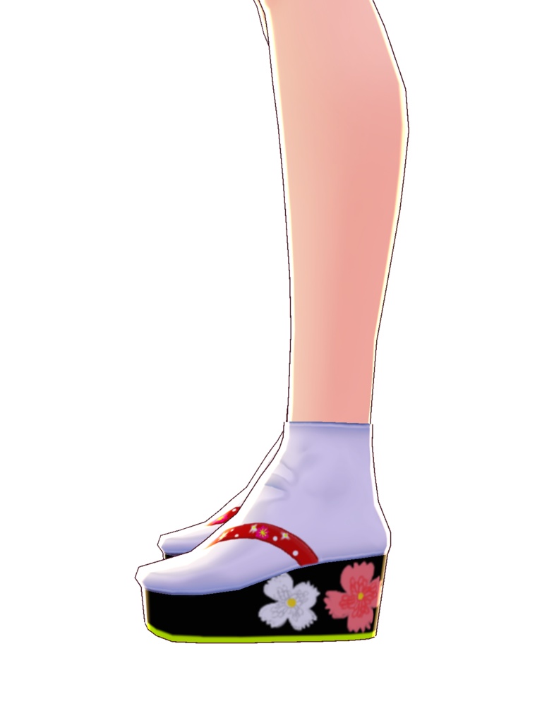 花柄下駄(厚底ソール)