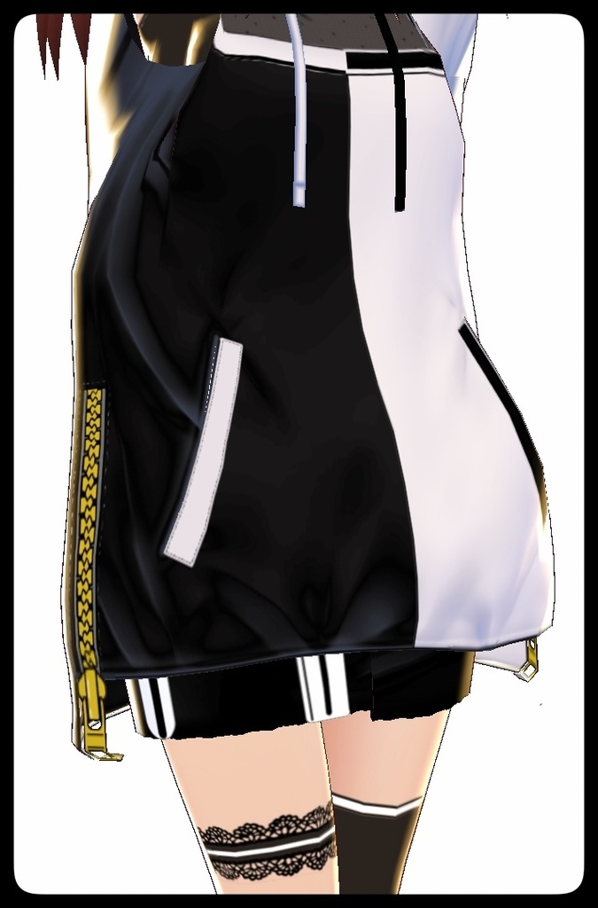 VRoid用テクスチャ【バイカラーパーカーset】『モノトーン』