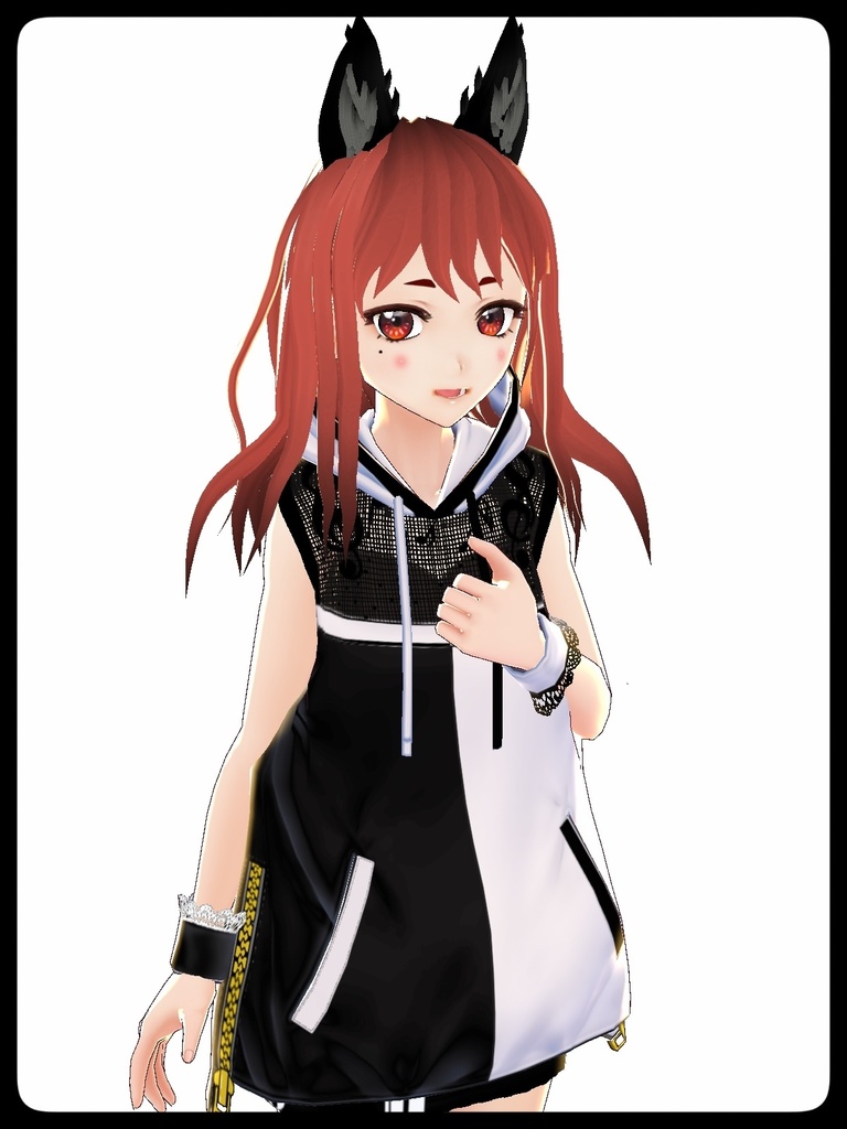 VRoid用テクスチャ【バイカラーパーカーset】『モノトーン』