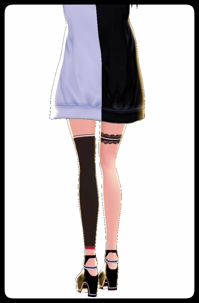 VRoid用テクスチャ【バイカラーパーカーset】『モノトーン』