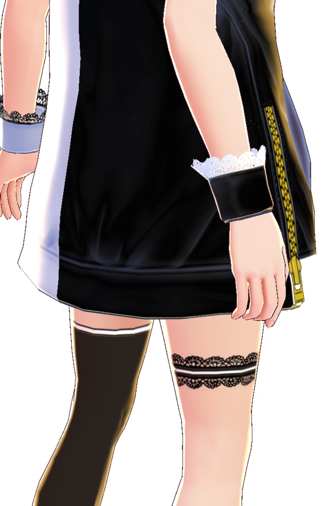 VRoid用テクスチャ【バイカラーパーカーset】『モノトーン』