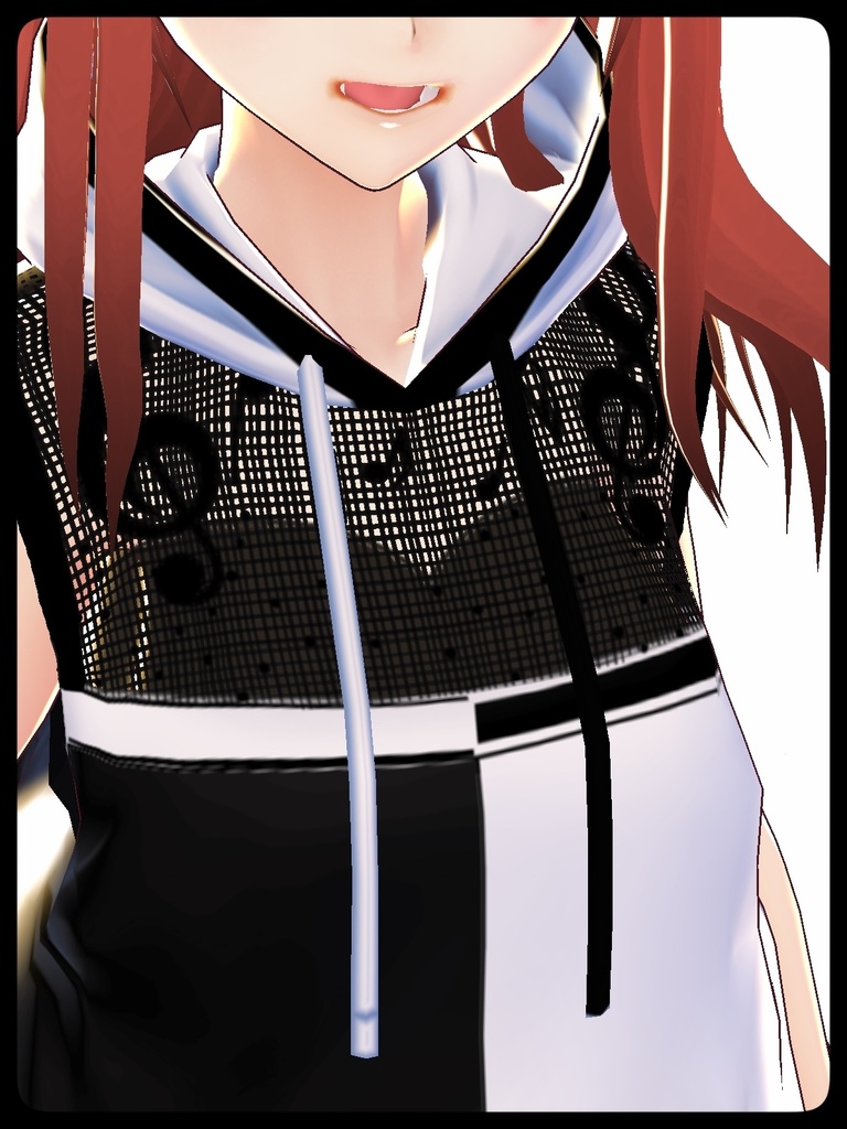 VRoid用テクスチャ【バイカラーパーカーset】『モノトーン』