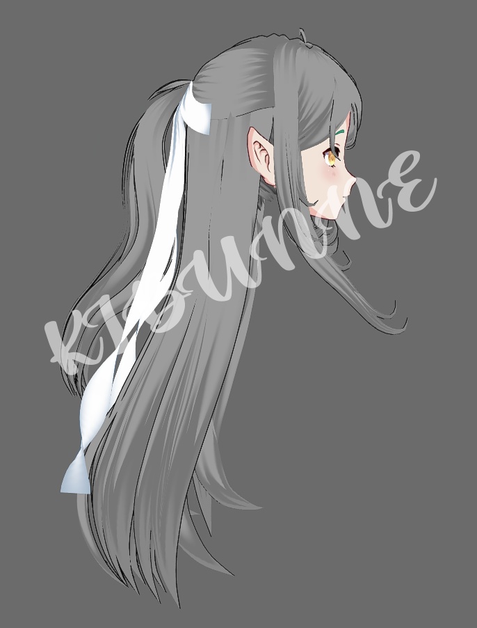 {vroid beta & stable} half-up long hair preset