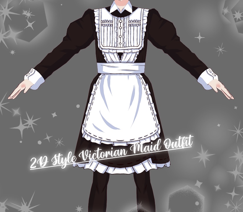 {vroid} 2d stylized victorian made outfit