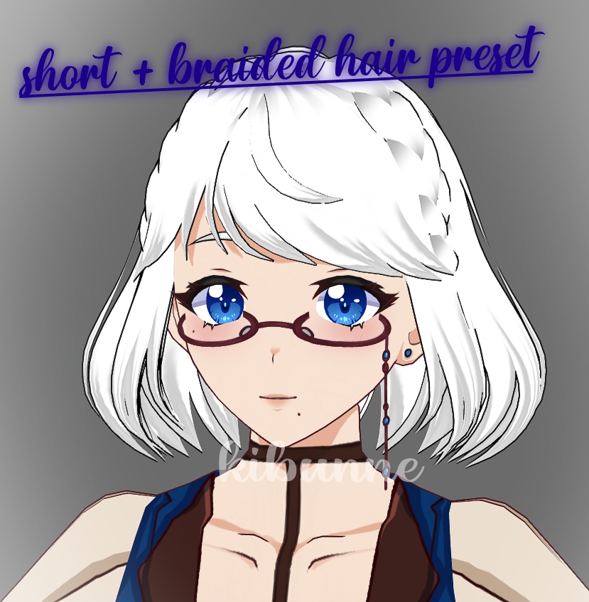 {vroid} short bob with braid band hair preset