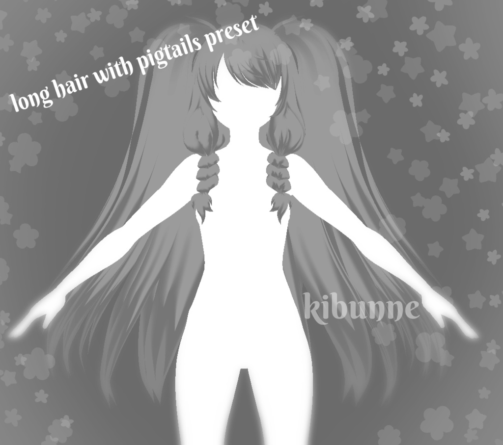 {vroid stable release v1.0} long hair with pigtails preset