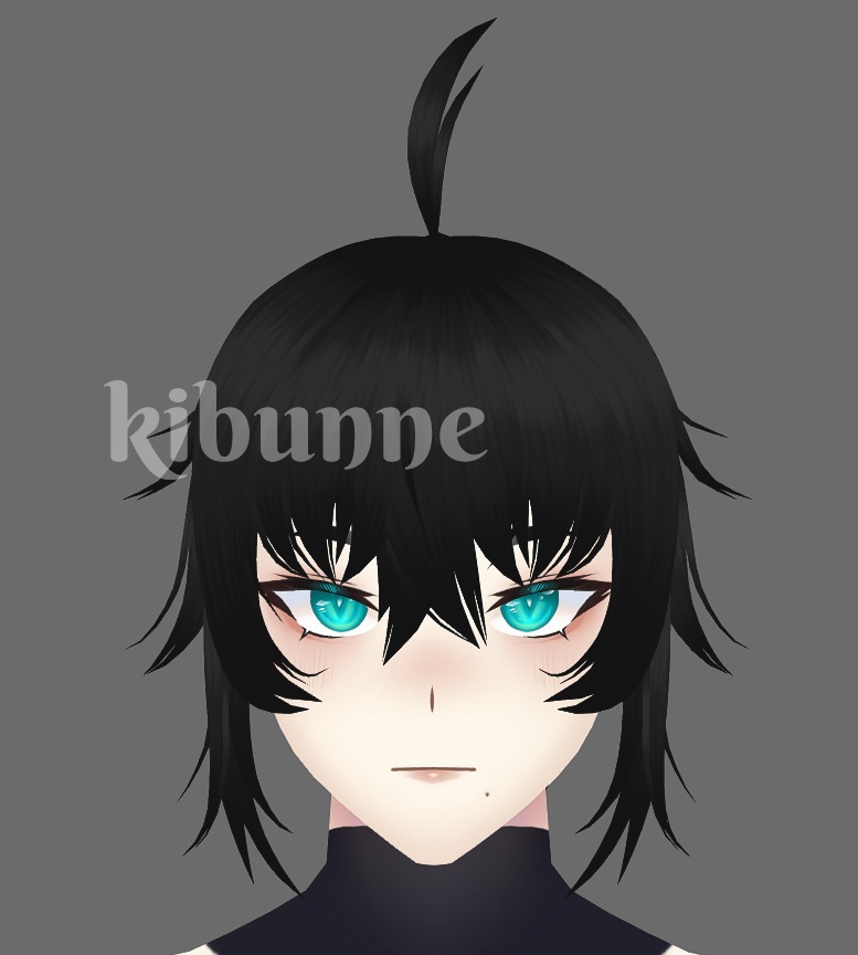 {vroid beta & stable} male ponytail hair preset (+cat ear options)