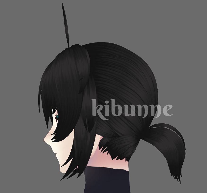 {vroid beta & stable} male ponytail hair preset (+cat ear options)