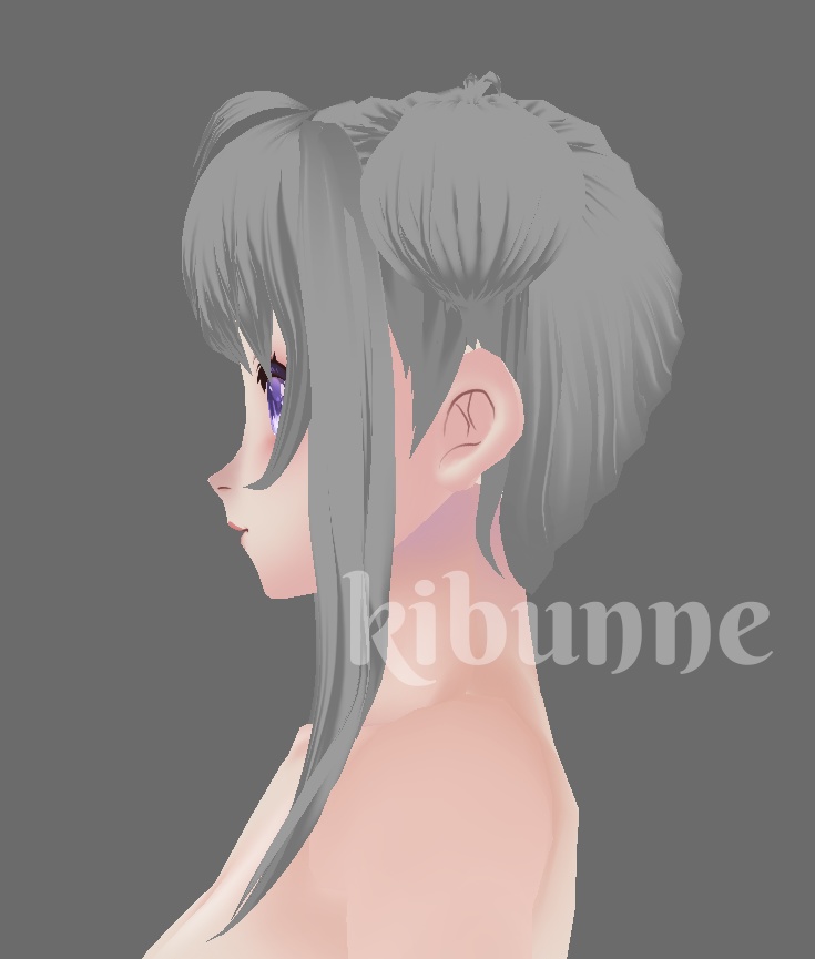 {vroid stable & beta} long fringe with double buns hair preset