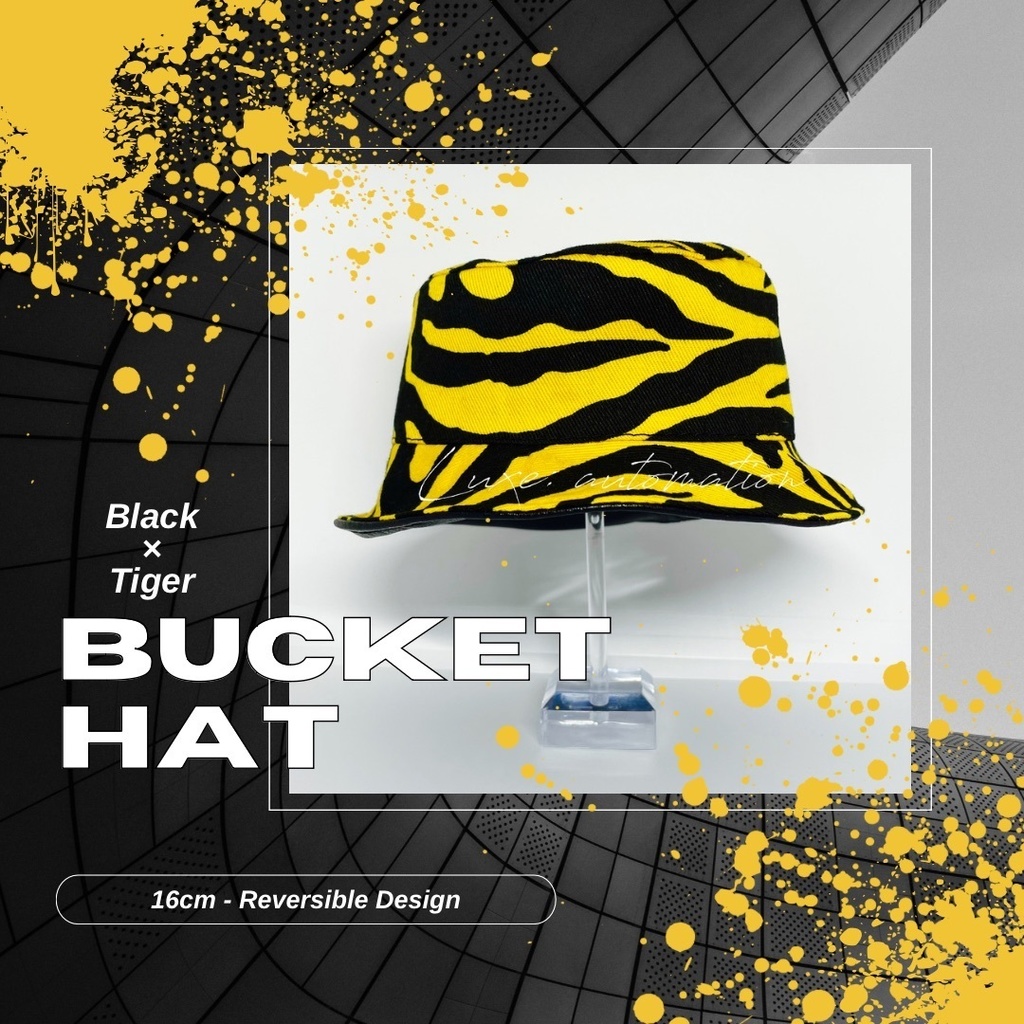 Bucket Hat 16cm < Leather Black × Zebra > ぬい用 バケハ