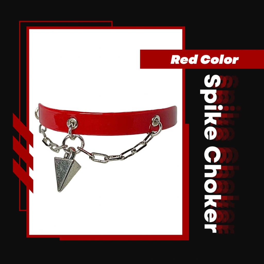 ［ 2 Size ］8cm ~ 16cm NUI Spike Choker _rd
