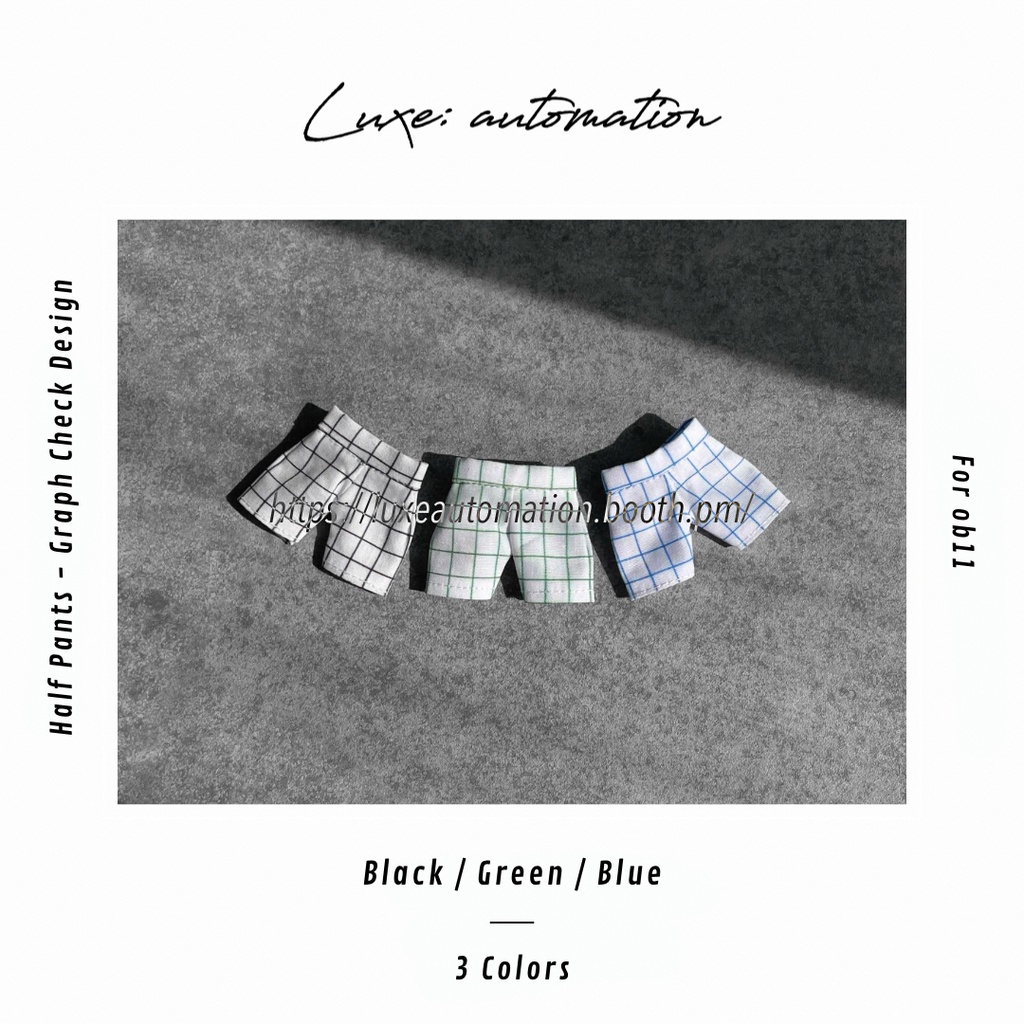 ［ob11］ Half Pants - Graph Check Design