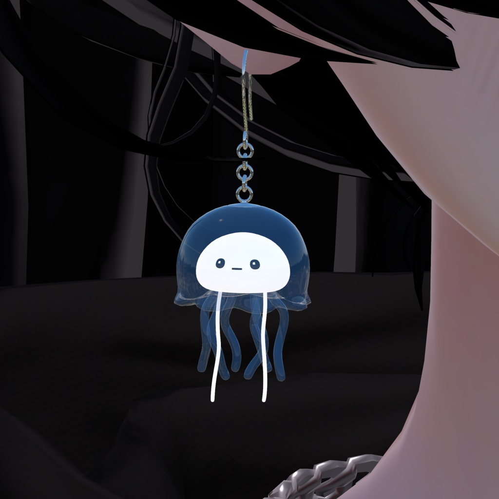 ネオンクラゲ3Dイヤリング (Neon Jellyfish 3D earring)