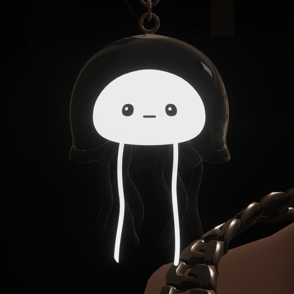 ネオンクラゲ3Dイヤリング (Neon Jellyfish 3D earring)