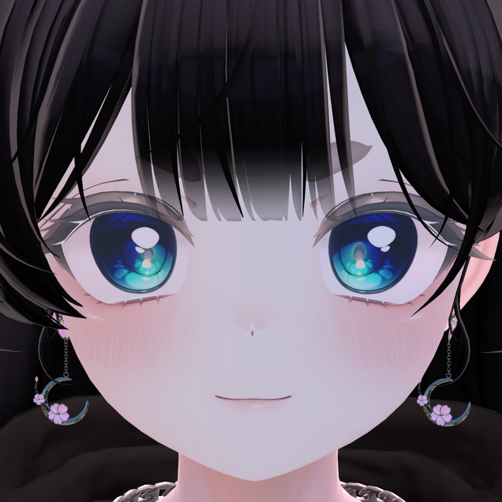 桜三日月-2 (さくらみかづき)3Dイヤリング (Cherry blossom Crescent 3D earring)