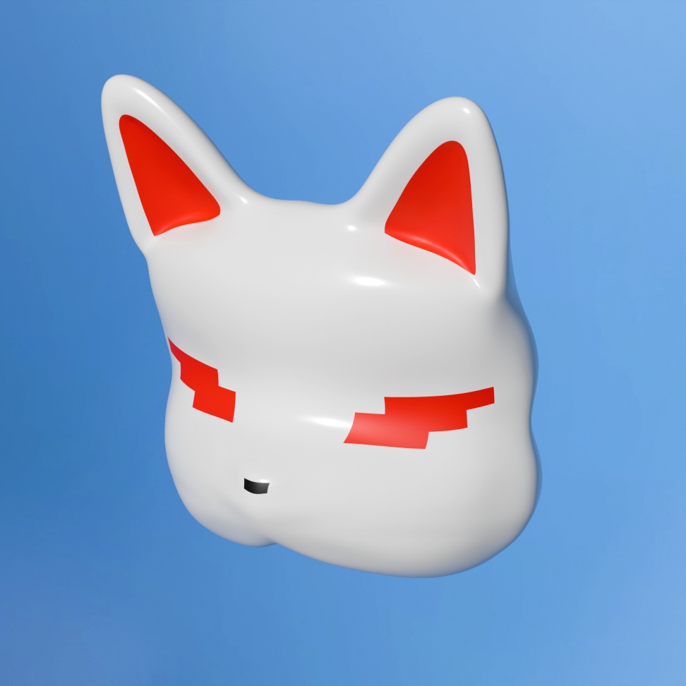 きつね仮面 3D帽子 (Kitsune mask 3D hat)