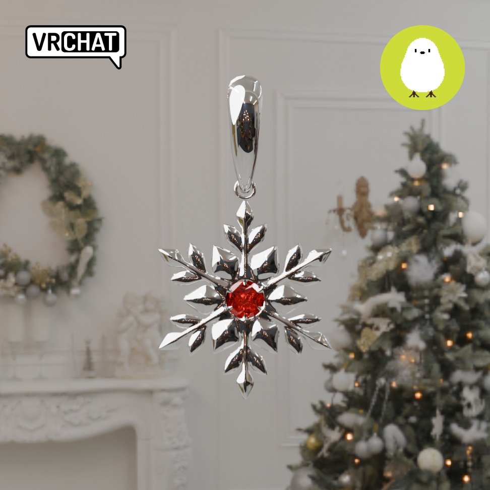 3D 雪の結晶 イヤリング (3D Snowflake earring)