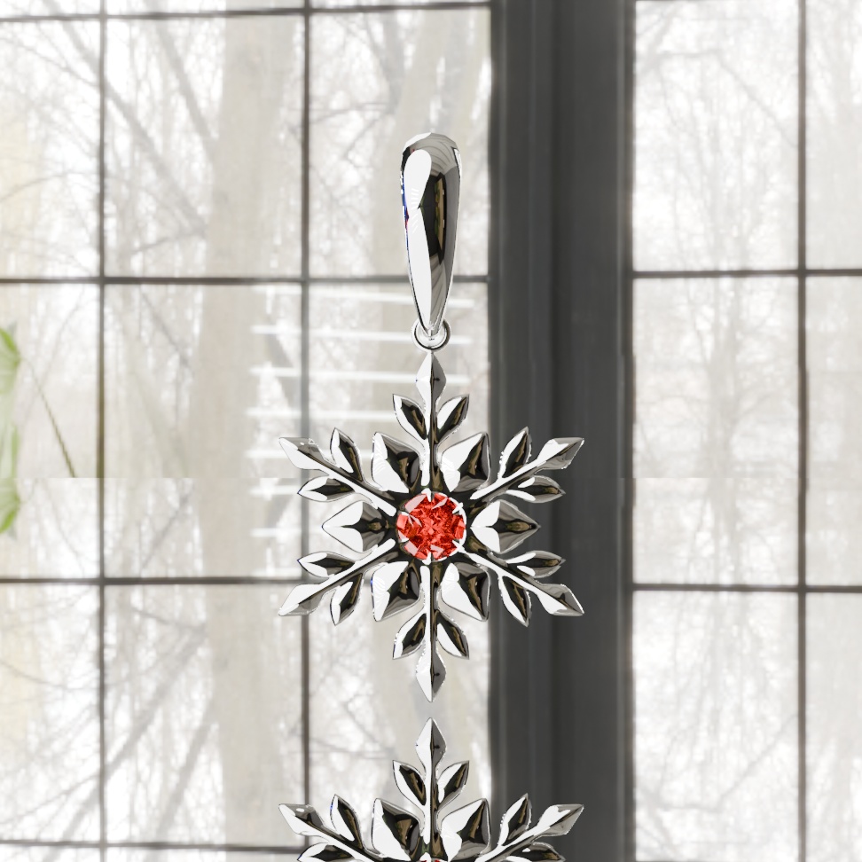 3D 雪の結晶 イヤリング (3D Snowflake earring)