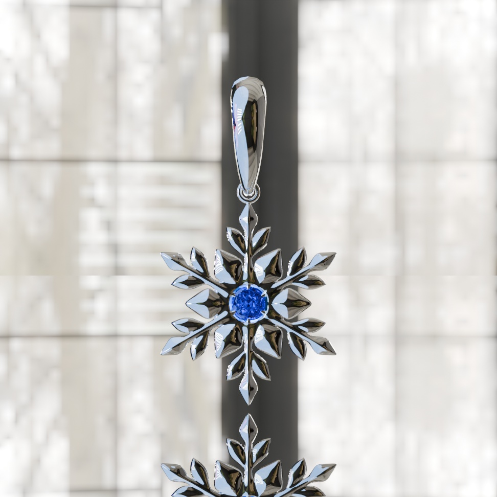 3D 雪の結晶 イヤリング (3D Snowflake earring)