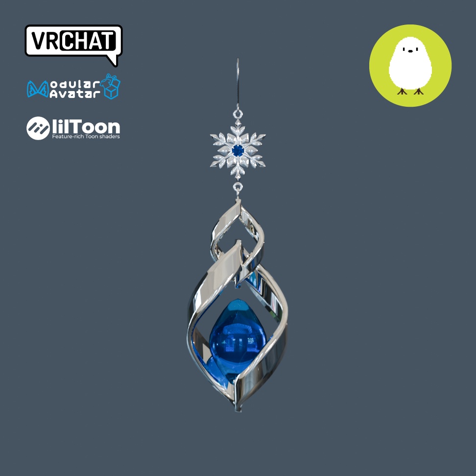 3D スノーイング イヤリング  (3D Snowing earring)