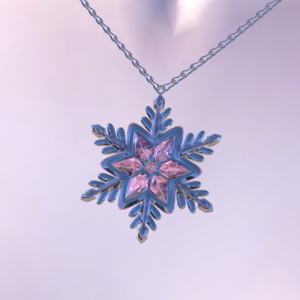 雪の結晶 3D ネックレス  (Snowflake 3D necklace)