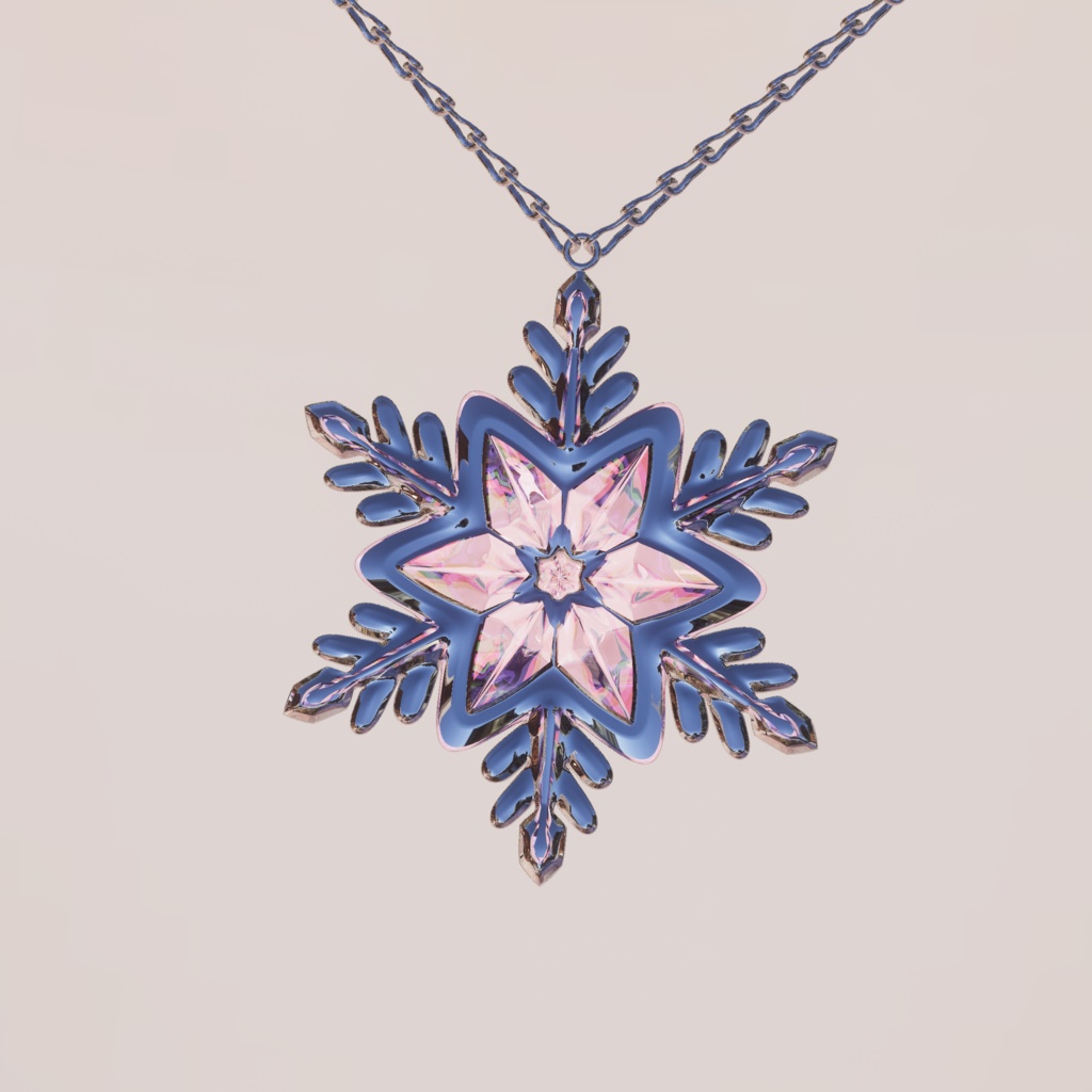 雪の結晶 3D ネックレス  (Snowflake 3D necklace)