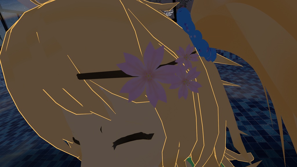 【VRchat想定】桜の髪飾り