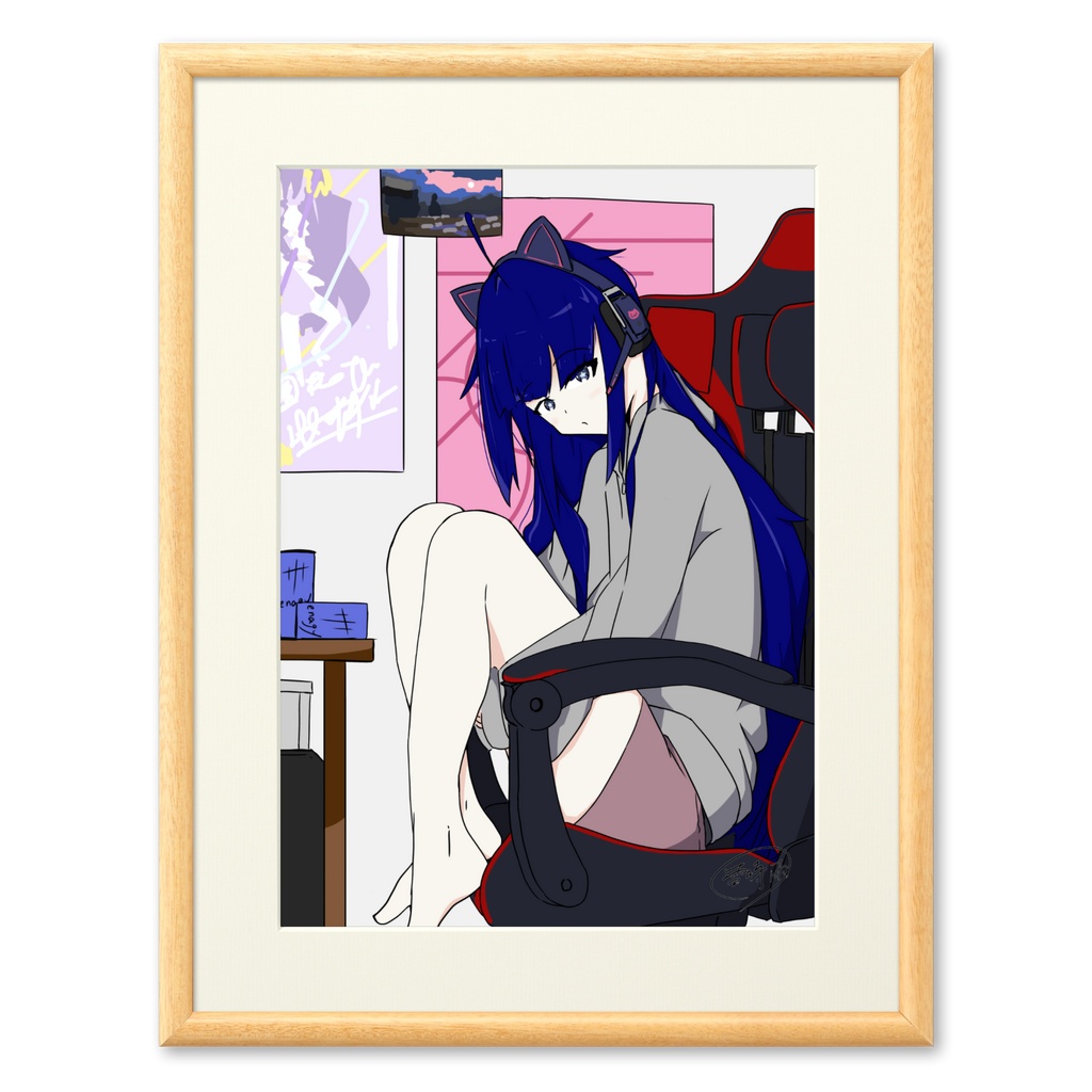 【複製画】碧星ありす　明るい部屋ver（オリキャラ）