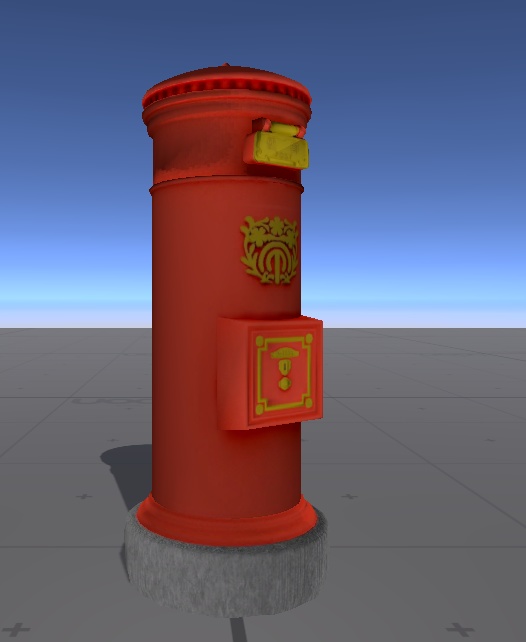 大正ロマン風ポスト(ローポリ)