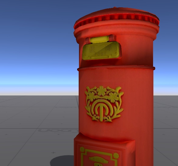 大正ロマン風ポスト(ローポリ)