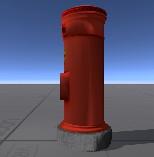 大正ロマン風ポスト(ローポリ)