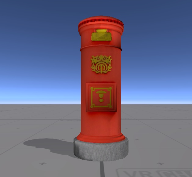 大正ロマン風ポスト(ローポリ)