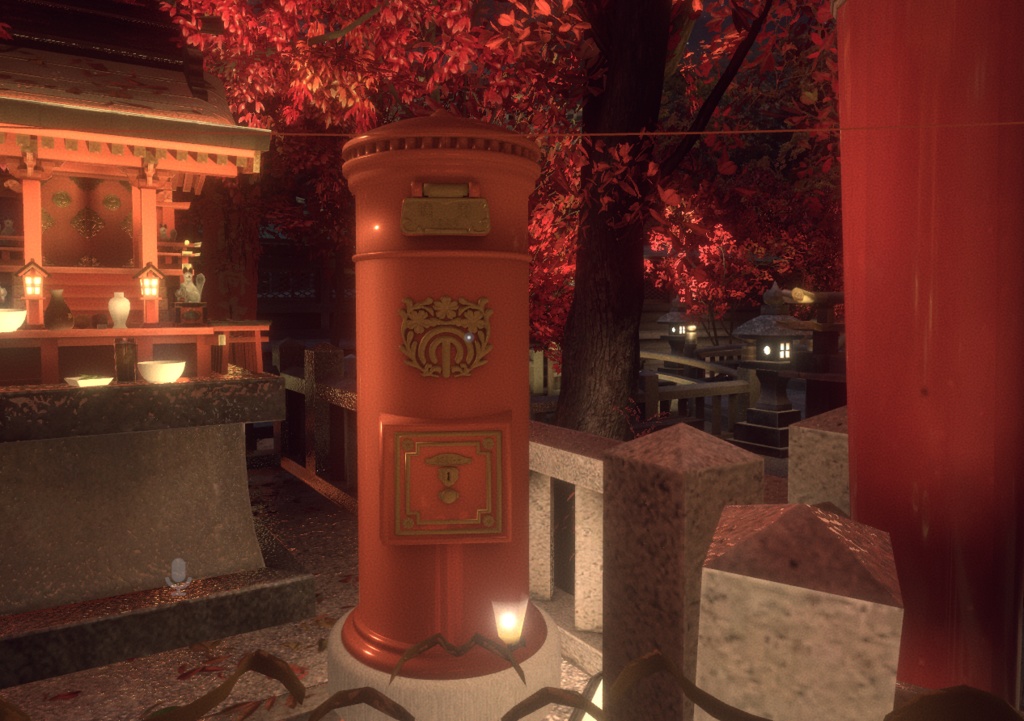 大正ロマン風ポスト(ハイポリバージョン)