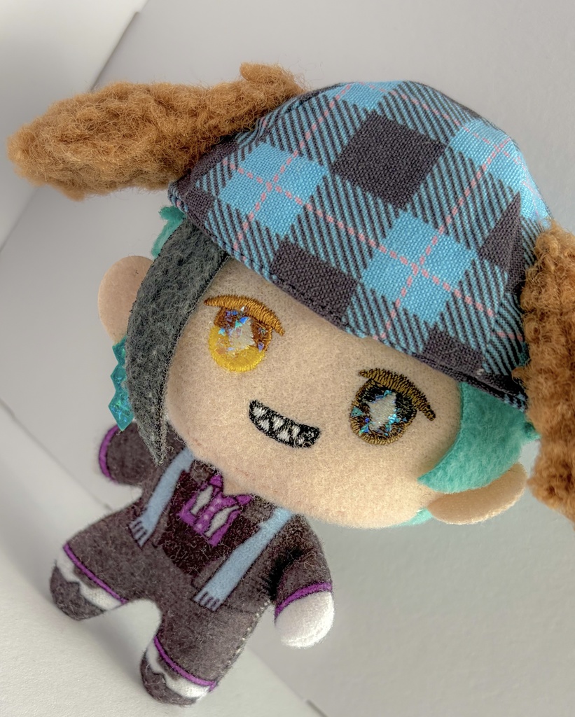 わんわんチェックの帽子セット