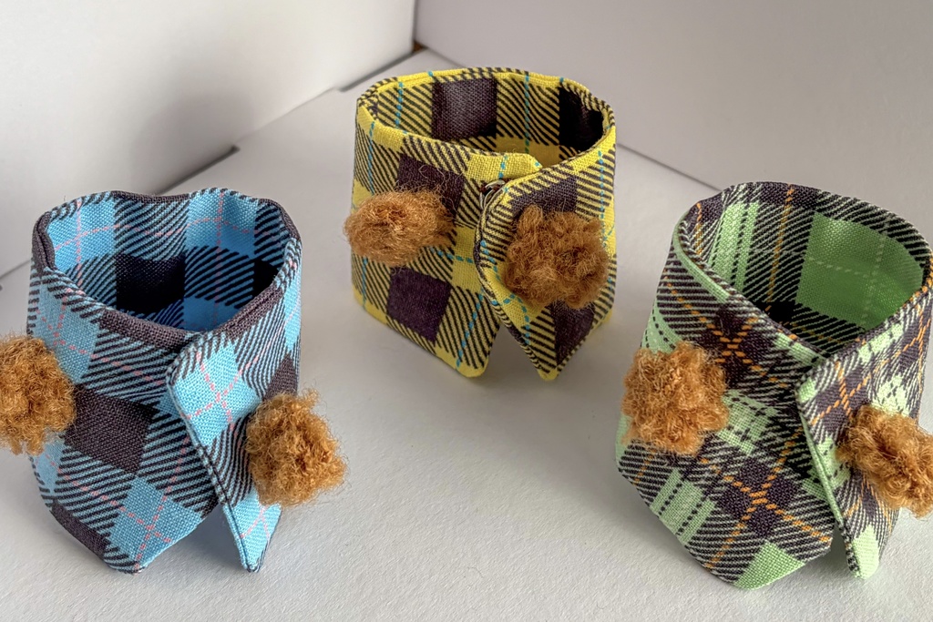 わんわんチェックの帽子セット