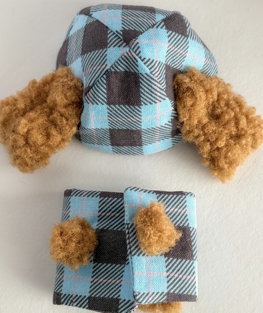 わんわんチェックの帽子セット