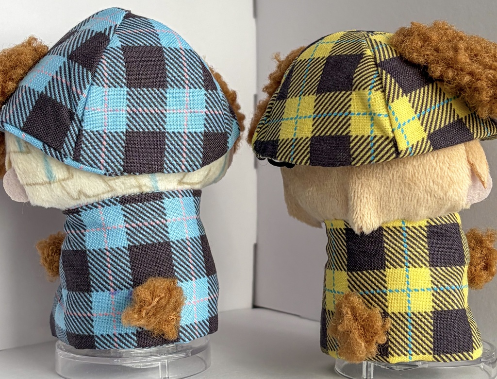 わんわんチェックの帽子セット