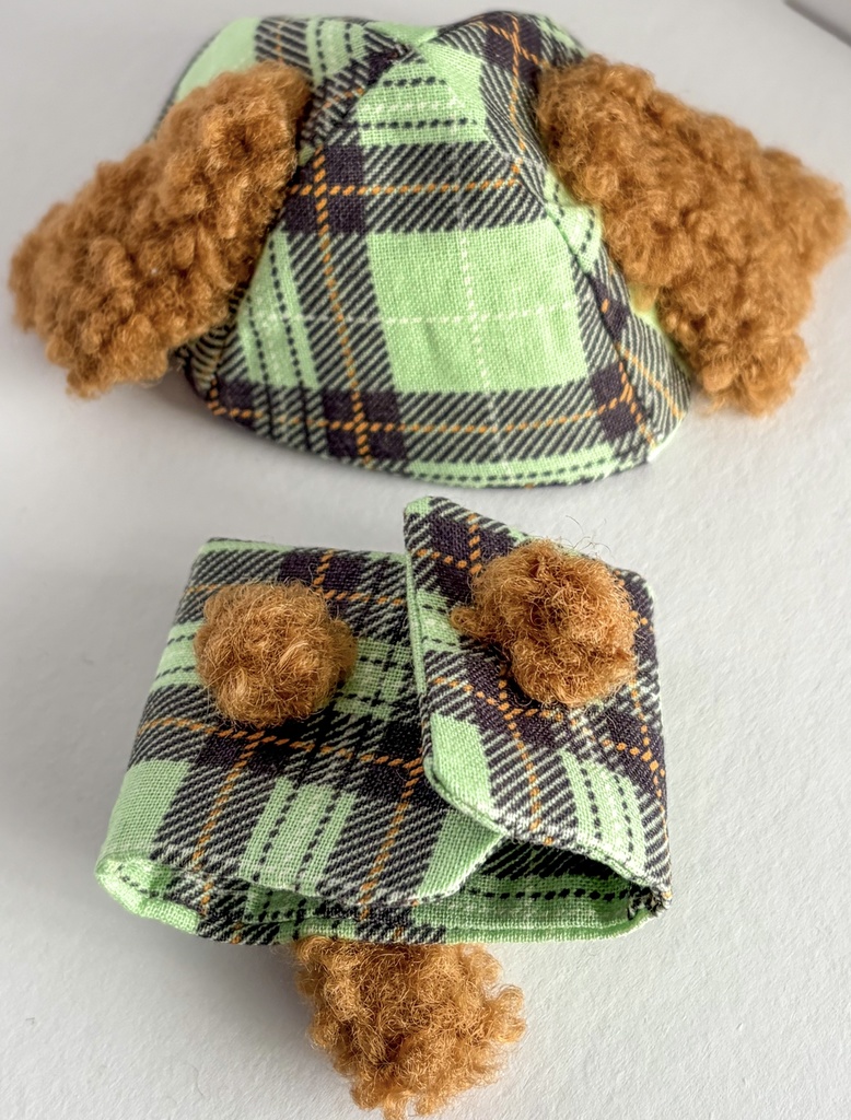 わんわんチェックの帽子セット
