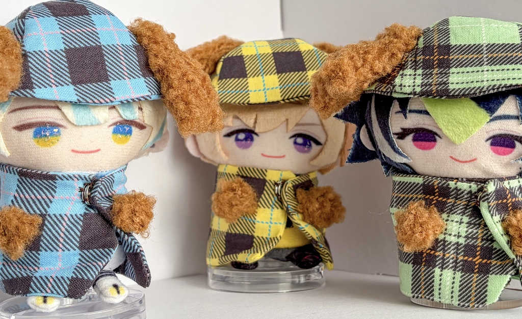 わんわんチェックの帽子セット