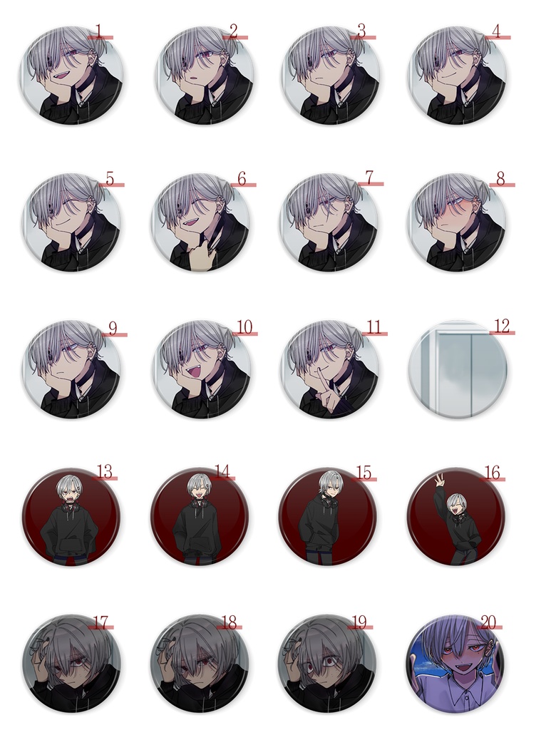 【配信前セール】私死に缶バッチ(58mm)【68種類】