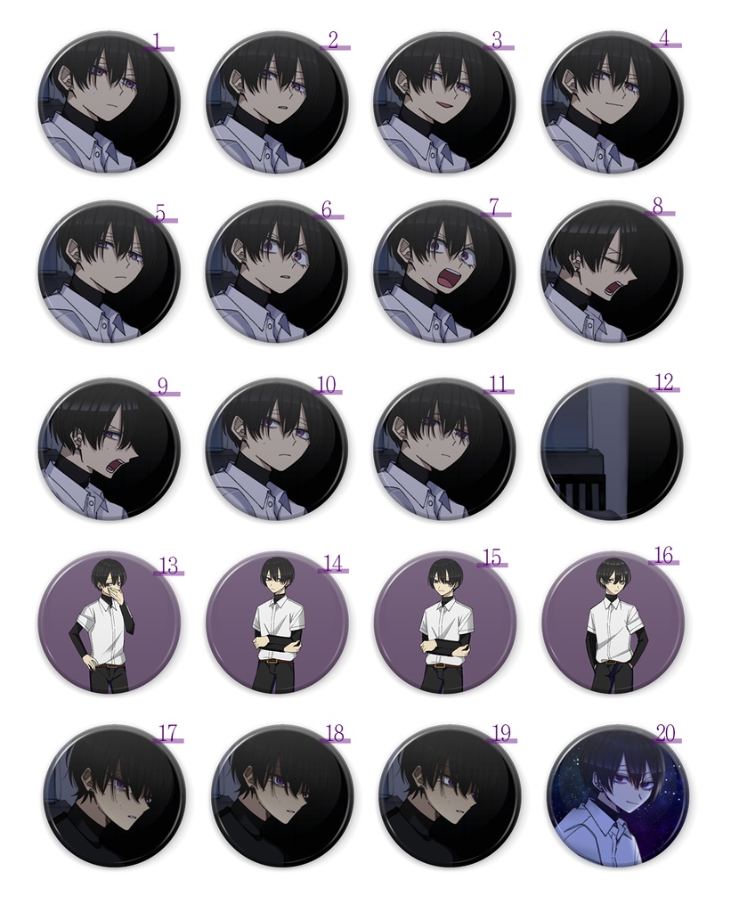 【配信前セール】私死に缶バッチ(58mm)【68種類】