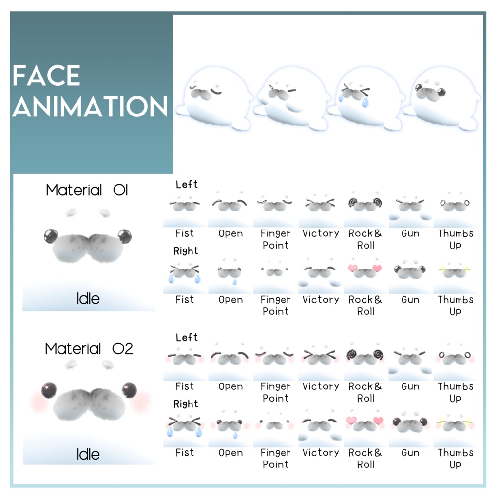 オリジナル3Dモデル「もふもふあざらし」Ver2.00