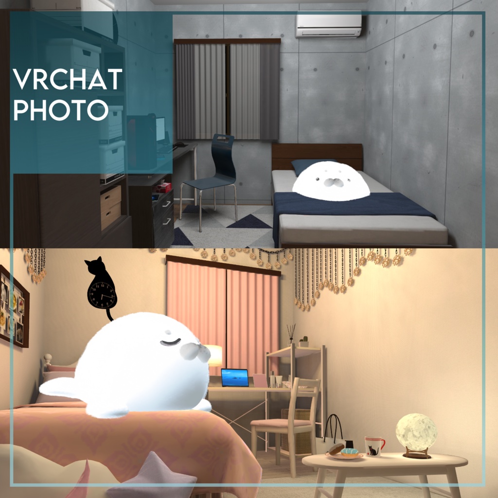 オリジナル3Dモデル「もふもふあざらし」Ver2.00