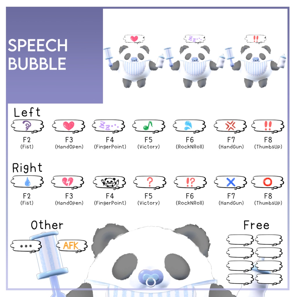 オリジナル3Dモデル「ばぶばぶぱんだ」