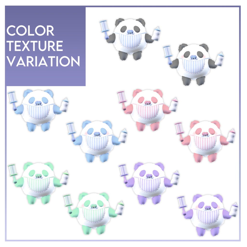 オリジナル3Dモデル「ばぶばぶぱんだ」