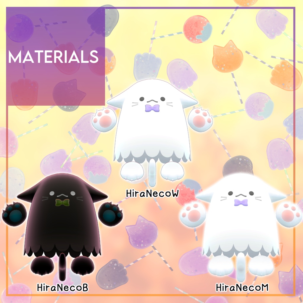 オリジナル3Dモデル「ひらひらねこちゃん」